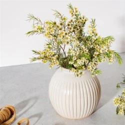 Grooved Vase Off White 16cm - VS028 1A