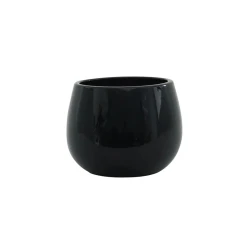 London Plant Pot Cover Black Gloss 11cm - POT012 7C