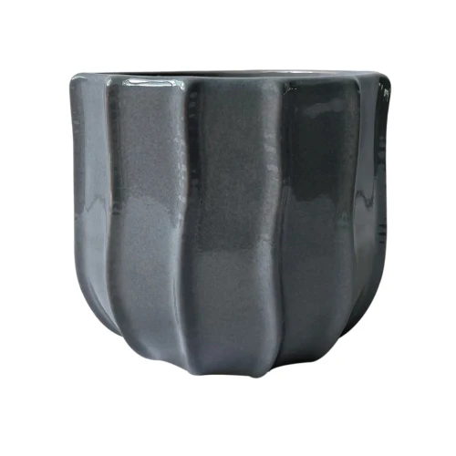 Porto Plant Pot Cover Grey 13cm - POT017 