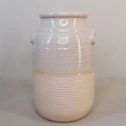 Rustic Earthenware Vase Beige 27cm - VS054 4B