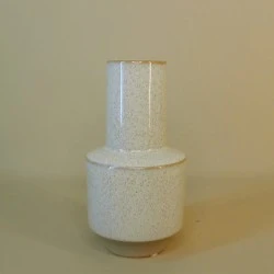 Speckled Ceramic Flower Vase Cream 19.5cm - VS017 9C