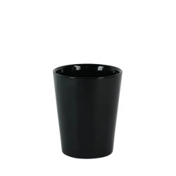 Vienna Ceramic Plant Pot Cover Black Gloss 12cm - POT022 5A