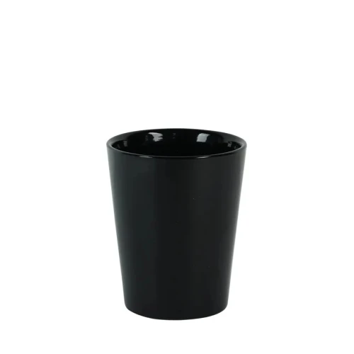 Vienna Ceramic Plant Pot Cover Black Gloss 12cm - POT022 5A