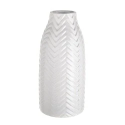 White Ceramic Flower Vase Zigzag 27cm - VS031 5D