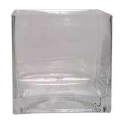 10cm Clear Glass Cube Vase - GL001 3A