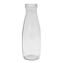 Milk Bottle Vase Clear Glass 21cm - GL098