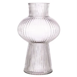 Shapely Fluted Glass Vase Clear 35cm - GL061 11A