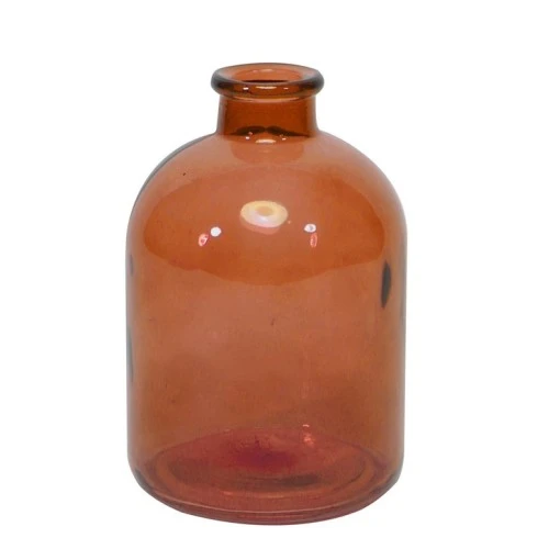 Castille Glass Bottle Vase Honey Brown 17cm - GL213 1C