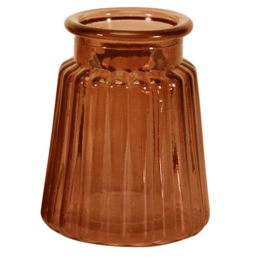 Lillie Glass Vase Honey Brown 12cm - GL209A 8A