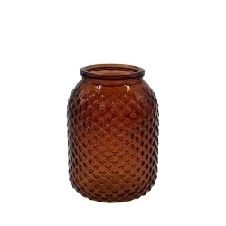 Lola Glass Bobble Vase Honey Brown 12cm - GL017 6A