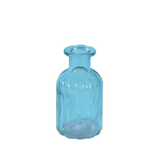Mollie Bottle Flower Vase Blue 10cm - GL071 