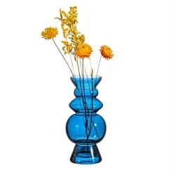 Selina Glass Vase Blue 17cm - GL053 1C