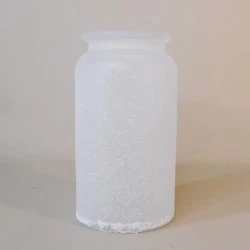 20cm White Frosted Flower Vase - GL096 9E