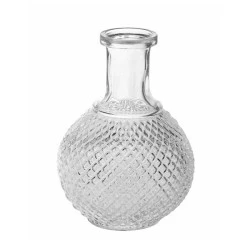 Diamond Clear Glass Bud Vase 15cm - GL045 2A