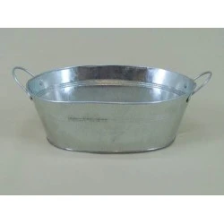 Galvanised Oval Flower Bowl - GAL005 