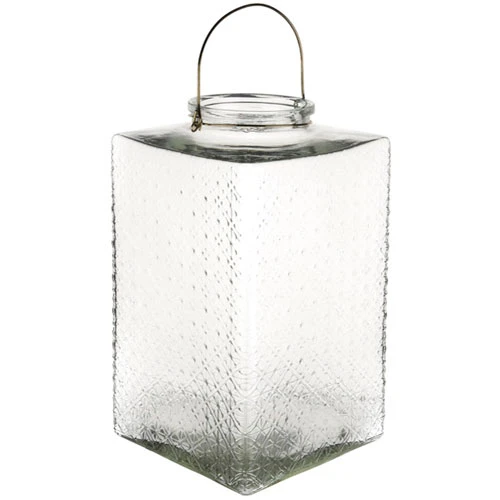 Large Pressed Glass Hurricane Lantern Clear 35cm - GL141 4B