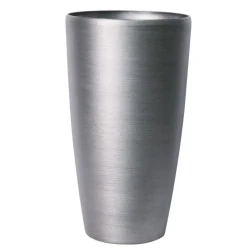 Hortus Lite Metallic Look Tall Planter Brushed Steel 42cm - POT024 9E