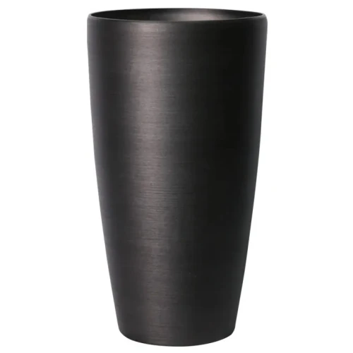 Hortus Lite Metallic Look Tall Planter Dark Grey 42cm - POT023 2E
