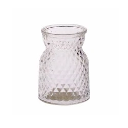 10.5cm Pressed Glass Flower Vase - GL046 1C