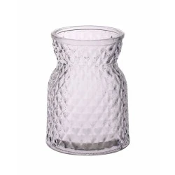 13.5cm Pressed Glass Flower Vase - GL029 4D