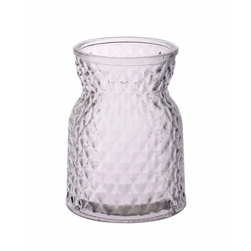13.5cm Pressed Glass Flower Vase - GL029 4D