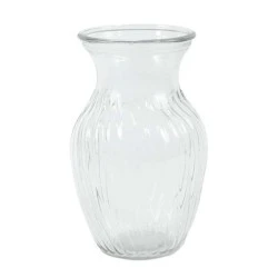 Ribbed Glass Sweetheart Vase 20cm - GL043 MIDDLE