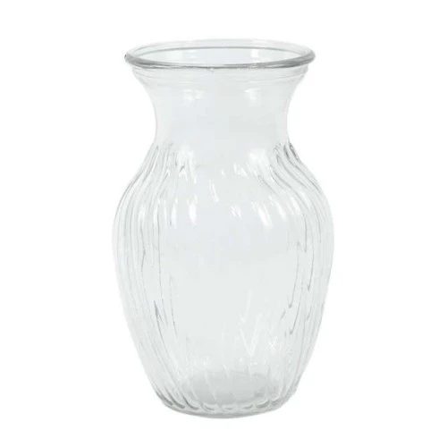 Ribbed Glass Sweetheart Vase 20cm - GL043 MIDDLE
