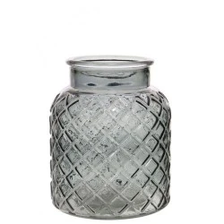 Small Lattice Vase Grey 16.5cm - GL036 2B