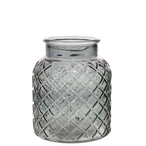 Small Lattice Vase Grey 16.5cm - GL036 2B