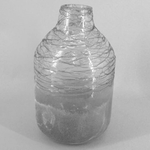 Statement Grey Crackle Glass Vase - GL109 10A