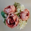 Ceres Peony and Hydrangea Wedding Posy Coral Peach 24cm - P018 II4