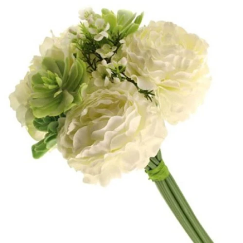 Camilla Peony Bouquet Cream Green 55cm - CAM004 BX8