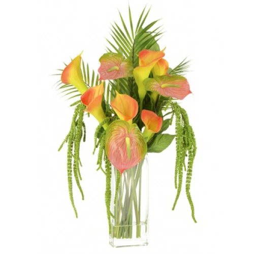 Artificial Flower Arrangements Calla Lilies and Anthuriums Multi - CLV016 4C