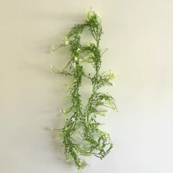 Artificial Wild Flowers Garland White Green 180cm - W057 EE4